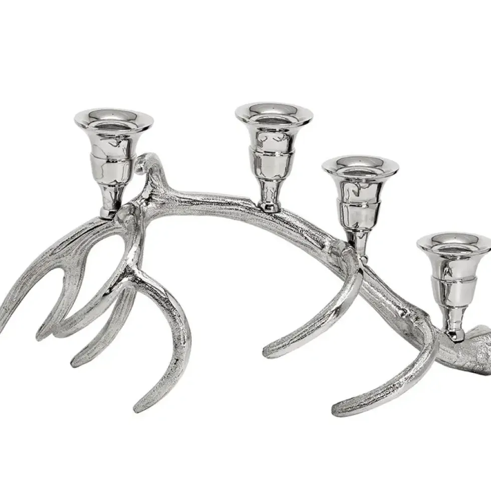 Adventskerzenhalter KINGSTON Edzard silber Höhe 17 cm