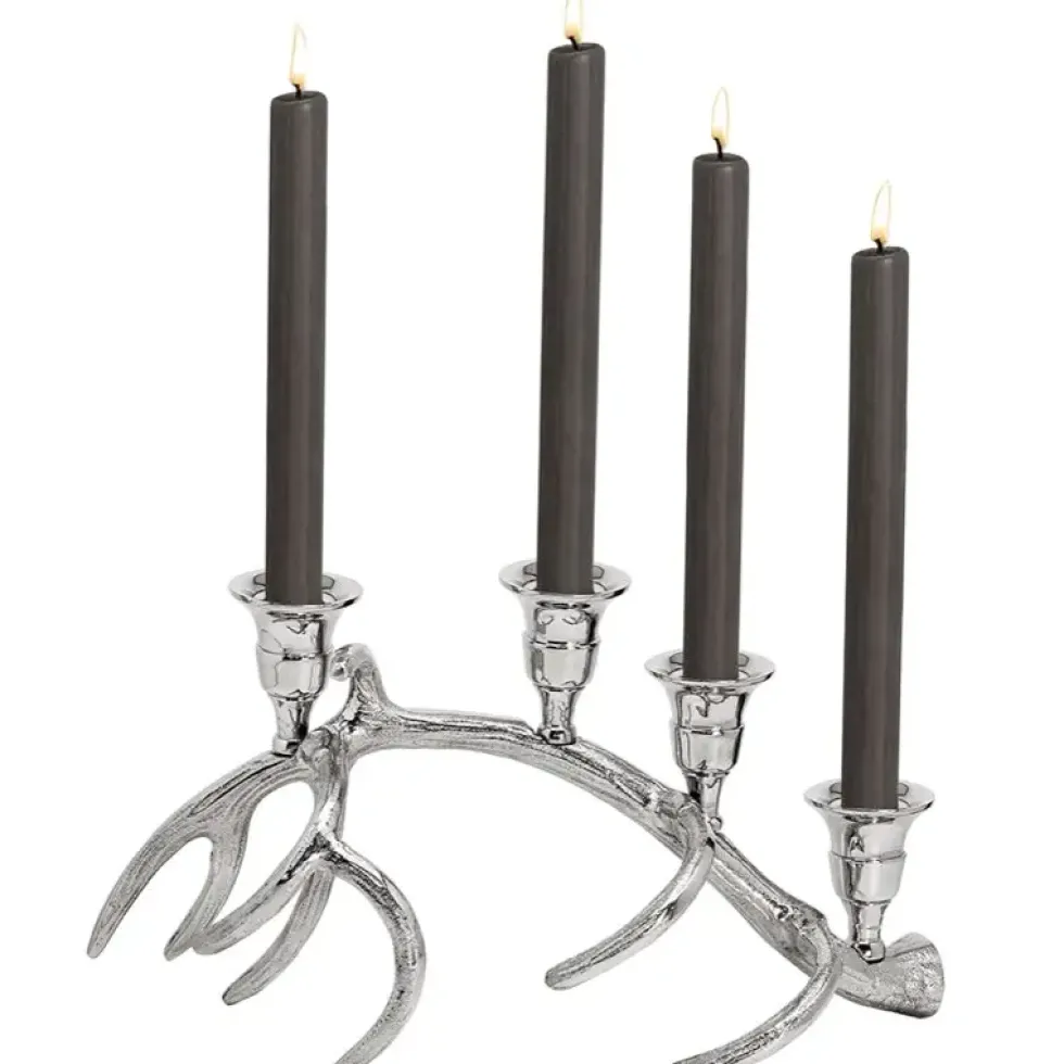 Adventskerzenhalter KINGSTON Edzard silber Höhe 17 cm