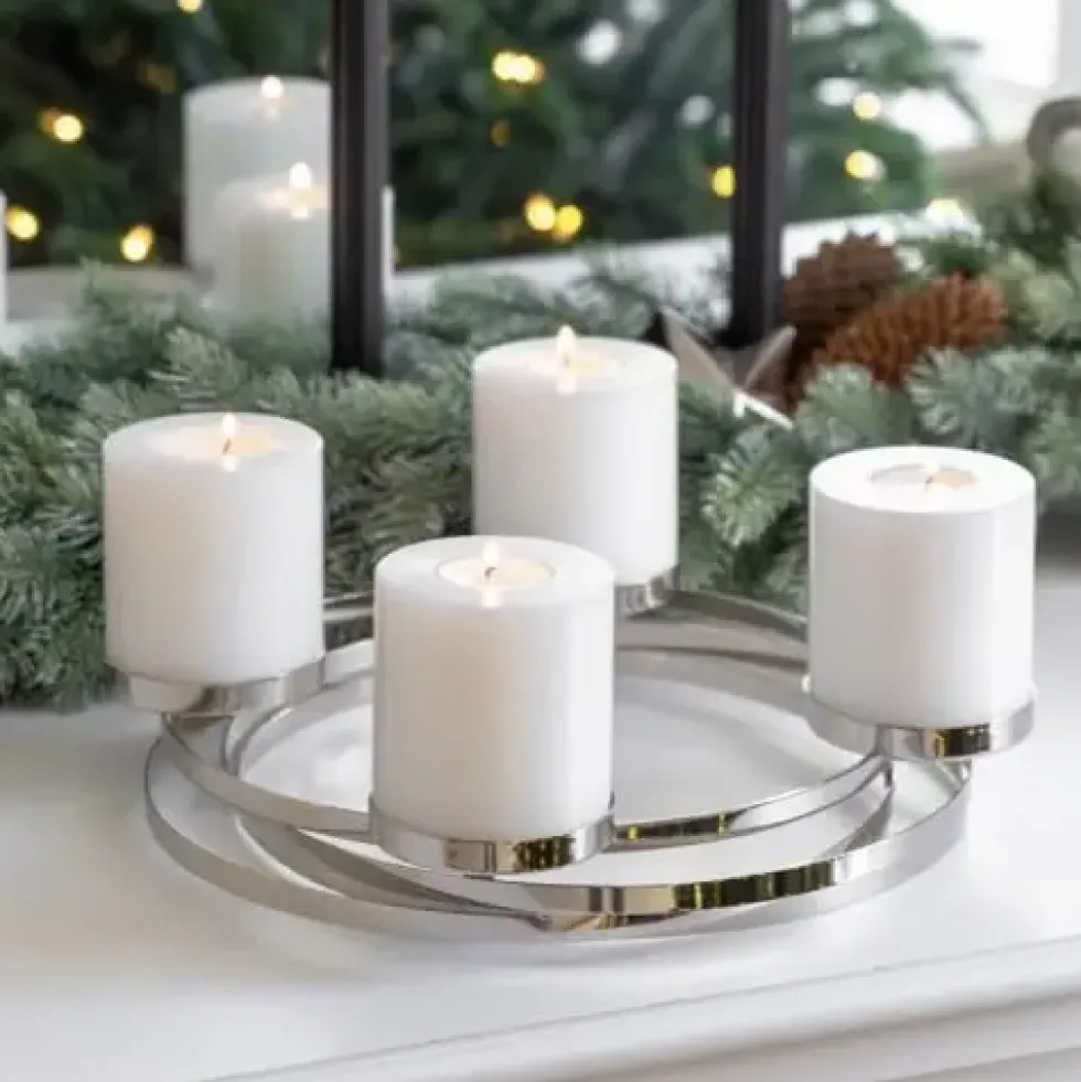 Adventskranz Annabel Edelstahl Edzard Ø 34 cm