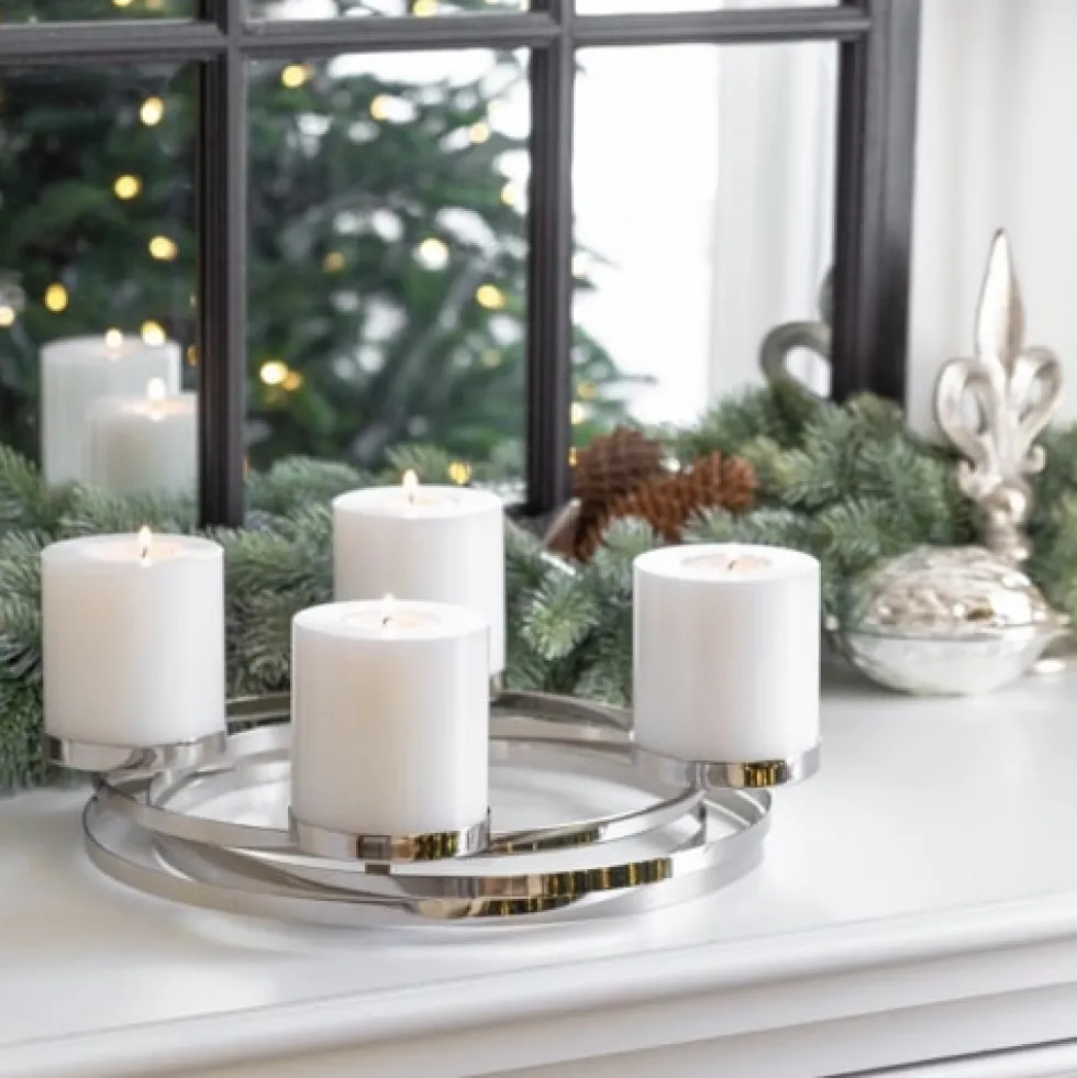 Adventskranz Annabel Edelstahl Edzard Ø 34 cm