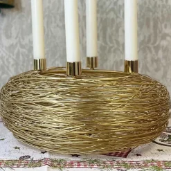 Adventskranz gold MATTEO Durchmesser 30 cm