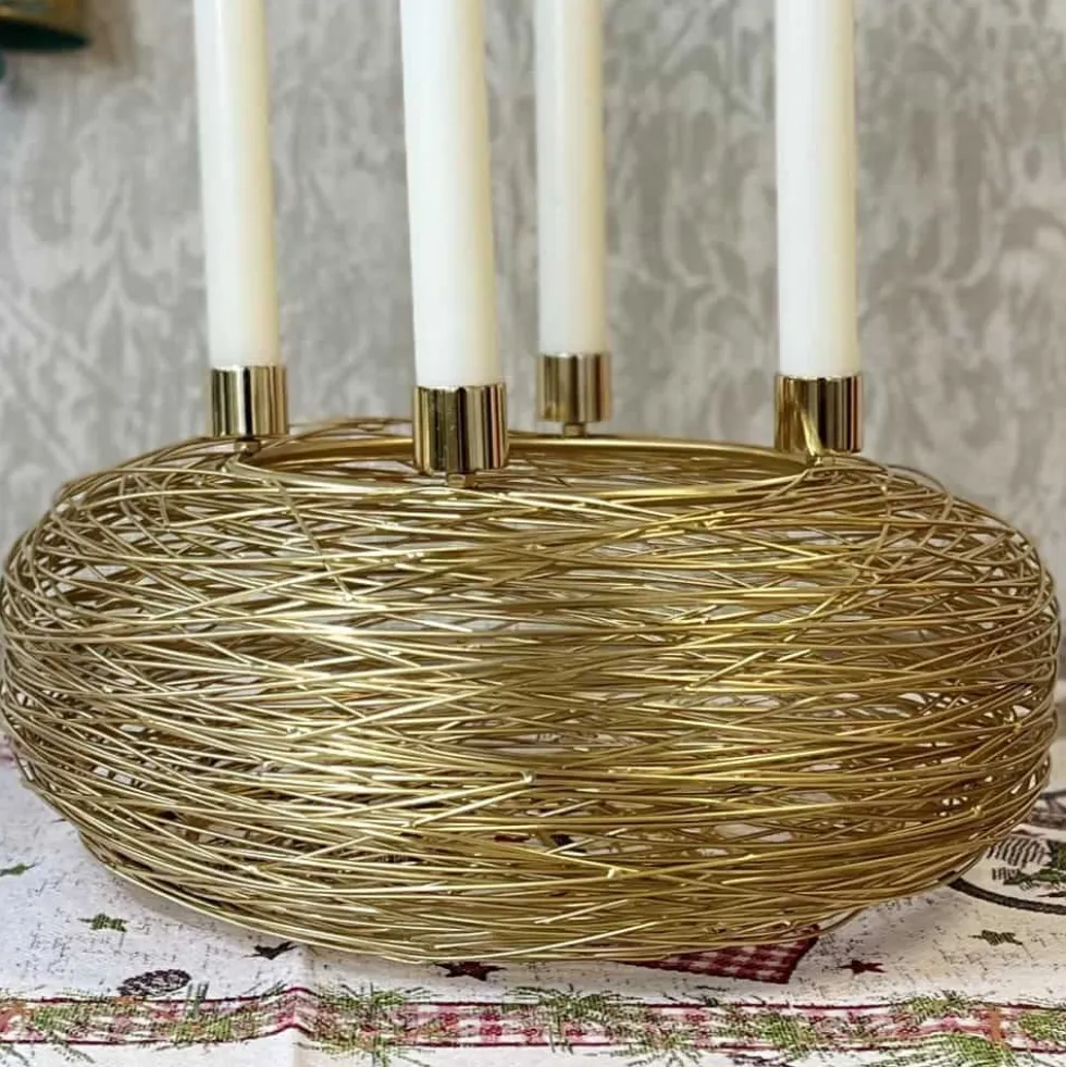Adventskranz gold MATTEO Durchmesser 30 cm