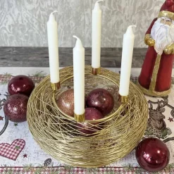 Adventskranz gold MATTEO Durchmesser 30 cm