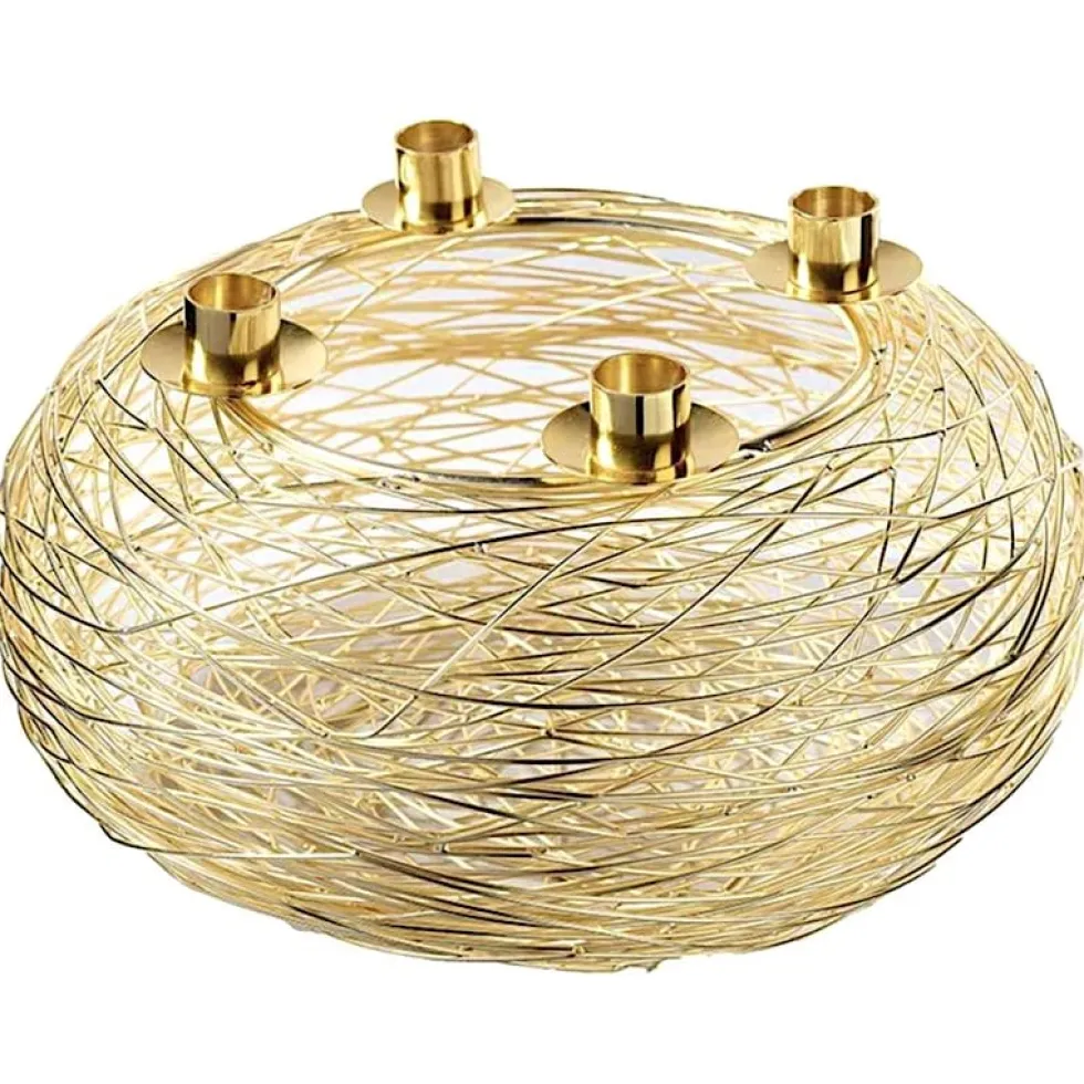 Adventskranz gold MATTEO Durchmesser 30 cm