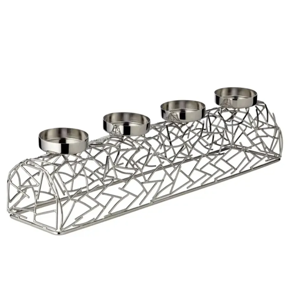Adventskranz länglich Milano vernickelt Edzard 44 cm