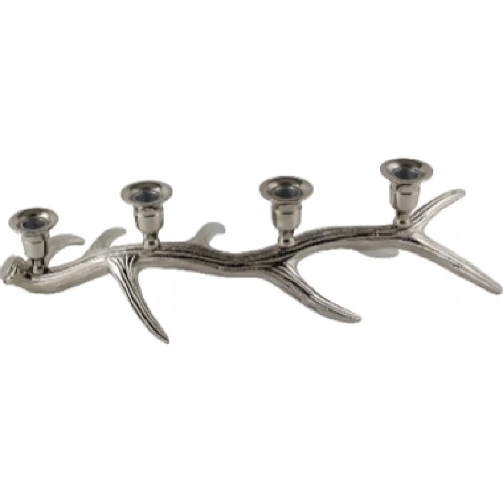 Adventskranz länglich silber ALDAN Kaheku L 46 cm