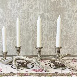 Adventskranz länglich silber ALDAN Kaheku L 46 cm