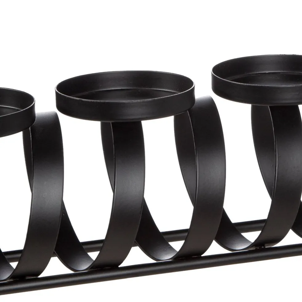 Adventskranz länglich Twirl schwarz Länge 41 cm