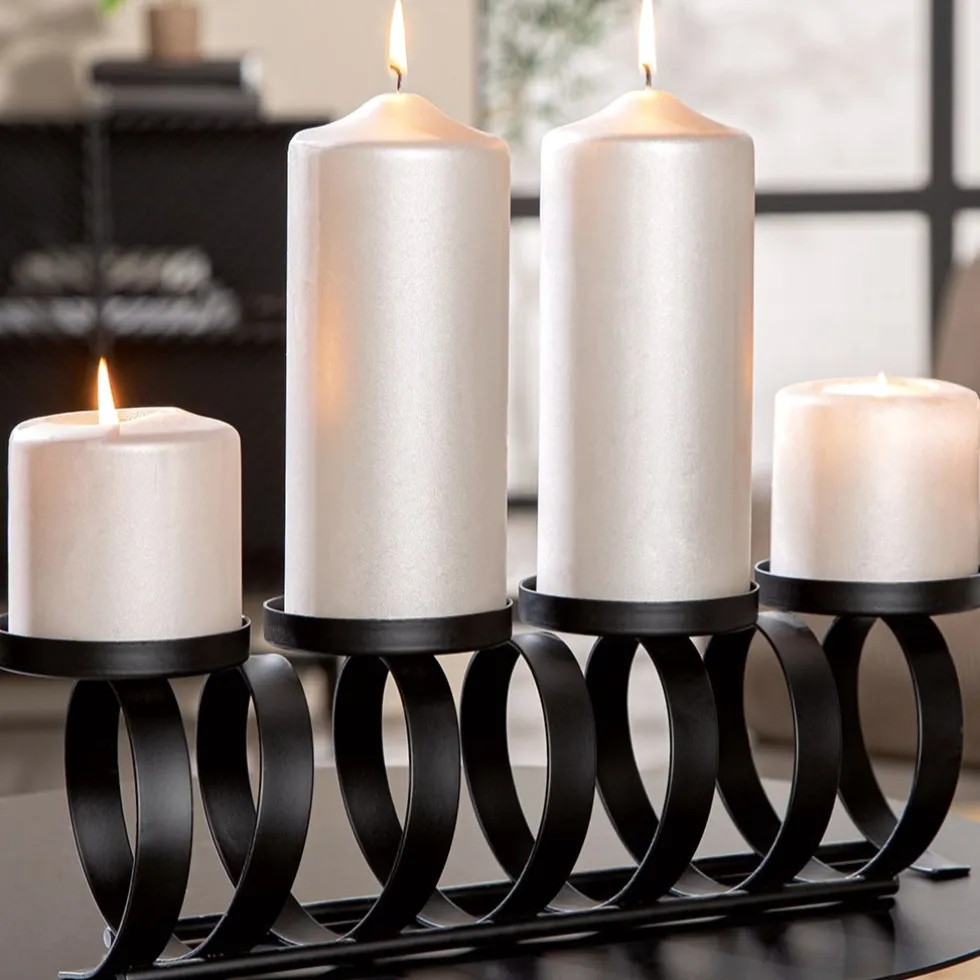Adventskranz länglich Twirl schwarz Länge 41 cm