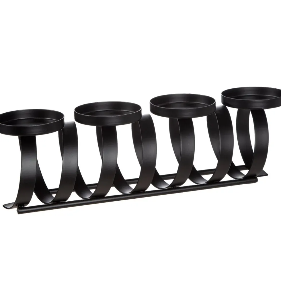Adventskranz länglich Twirl schwarz Länge 41 cm