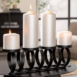 Adventskranz länglich Twirl schwarz Länge 41 cm