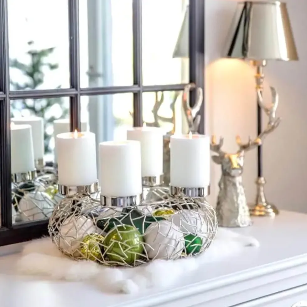 Adventskranz Milano silber Edzard