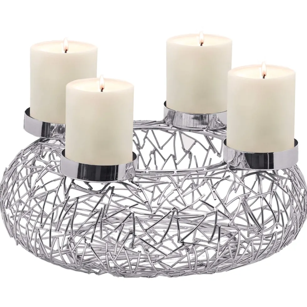 Adventskranz Milano silber Edzard