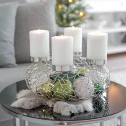 Adventskranz Milano silber Edzard