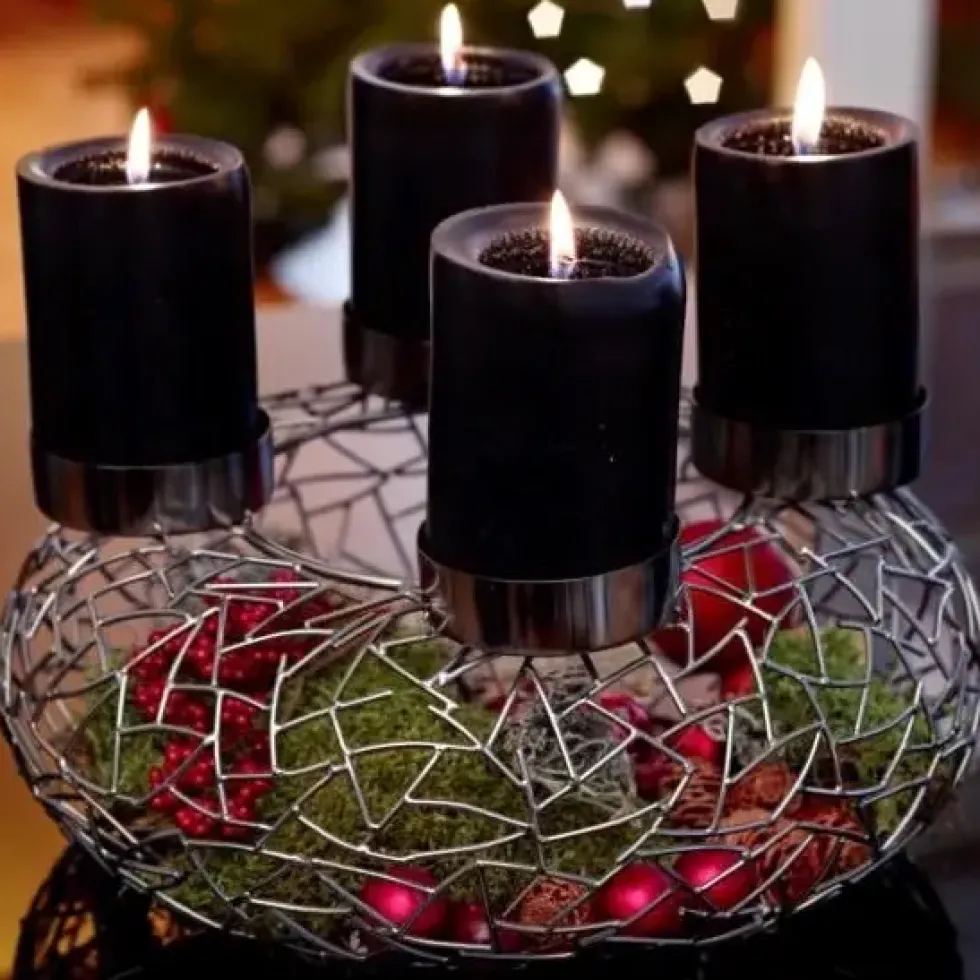 Adventskranz Milano Titanoptik Edzard | Ø 34 cm