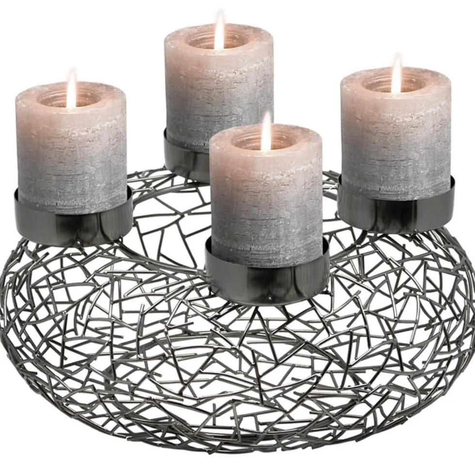 Adventskranz Milano Titanoptik Edzard | Ø 34 cm