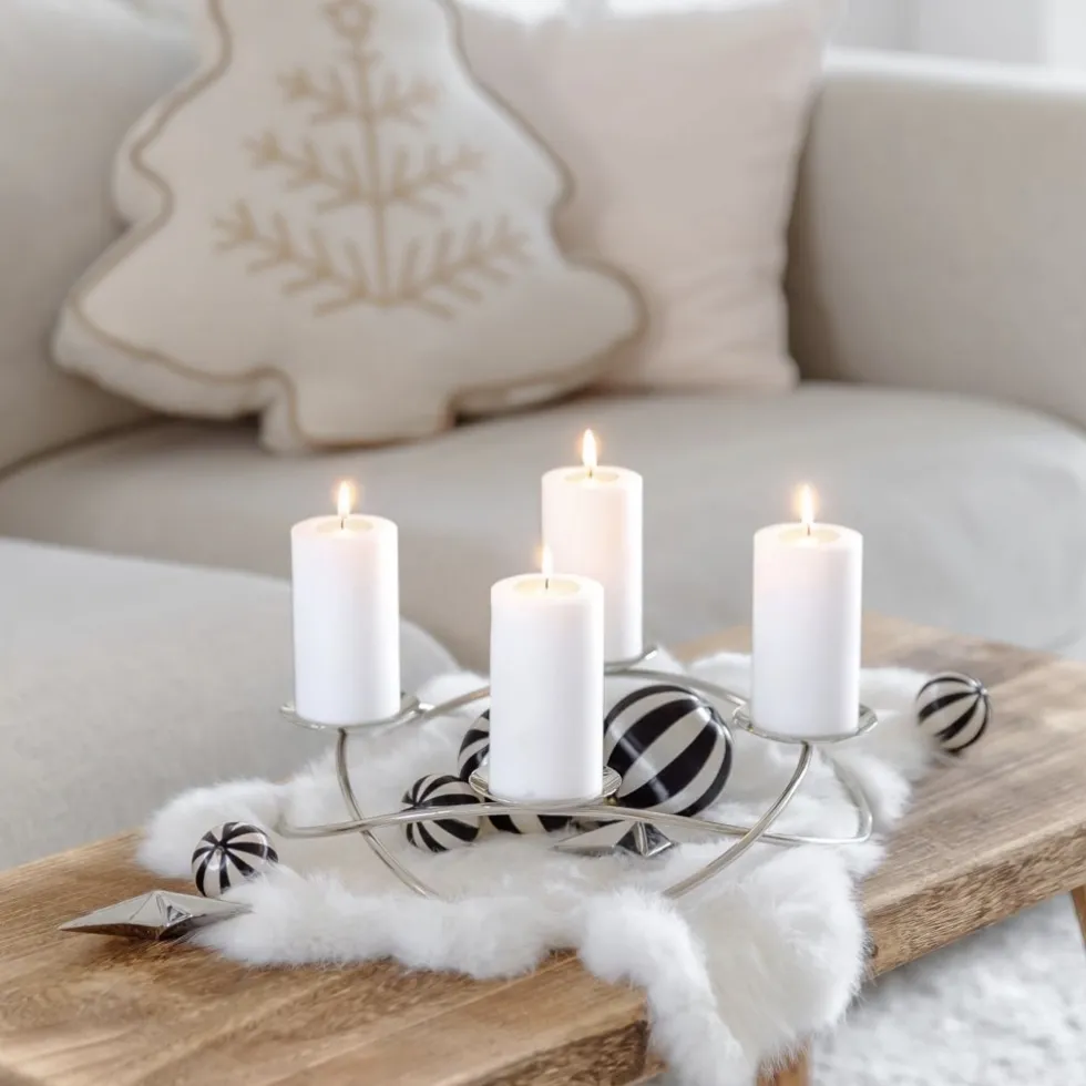 Adventskranz modern Alloa Edzard Edelstahl Ø 33 cm