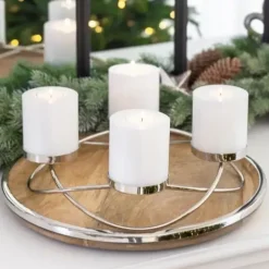 Adventskranz modern Alva Edelstahl Edzard Ø 33 cm