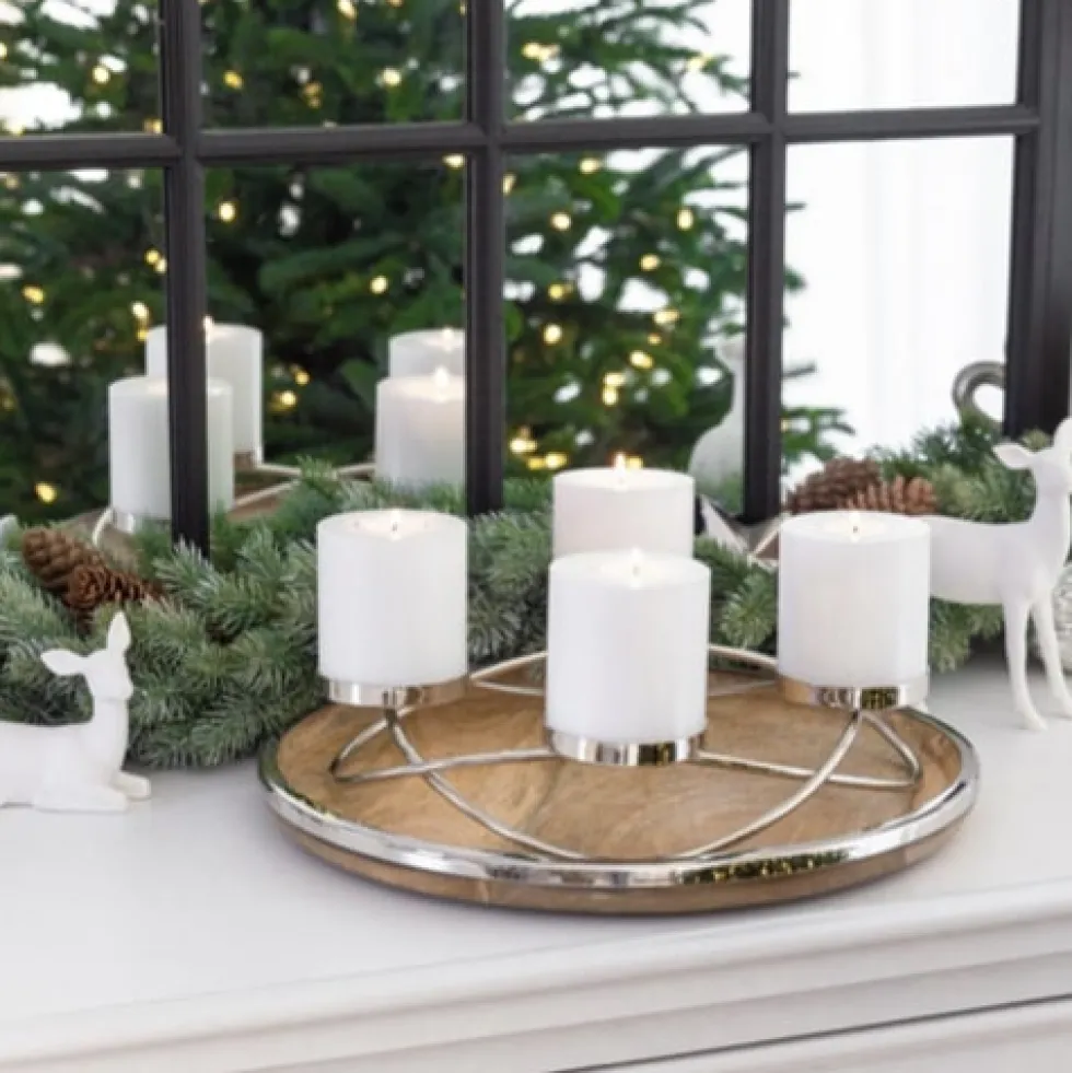 Adventskranz modern Alva Edelstahl Edzard Ø 33 cm