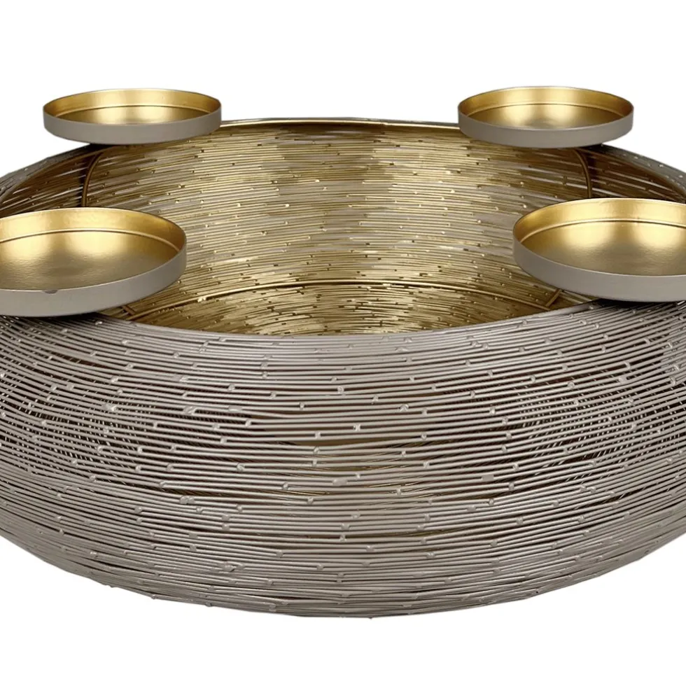 Adventskranz modern Fia gold | Ø 50 /40 cm