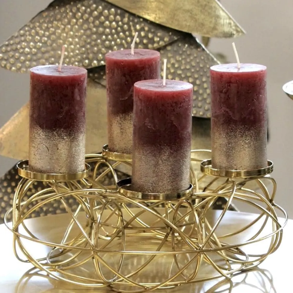 Adventskranz modern gold Messina Durchmesser 30 cm