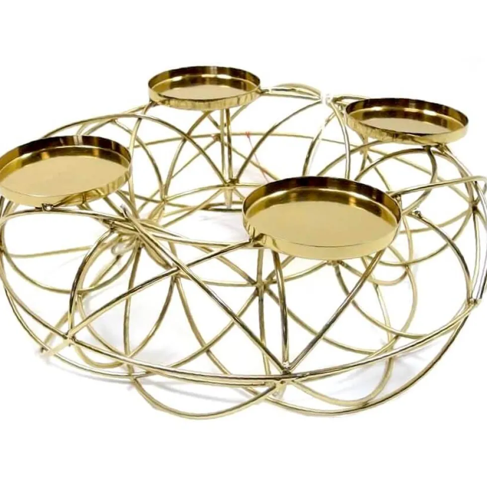 Adventskranz modern gold Messina Durchmesser 30 cm