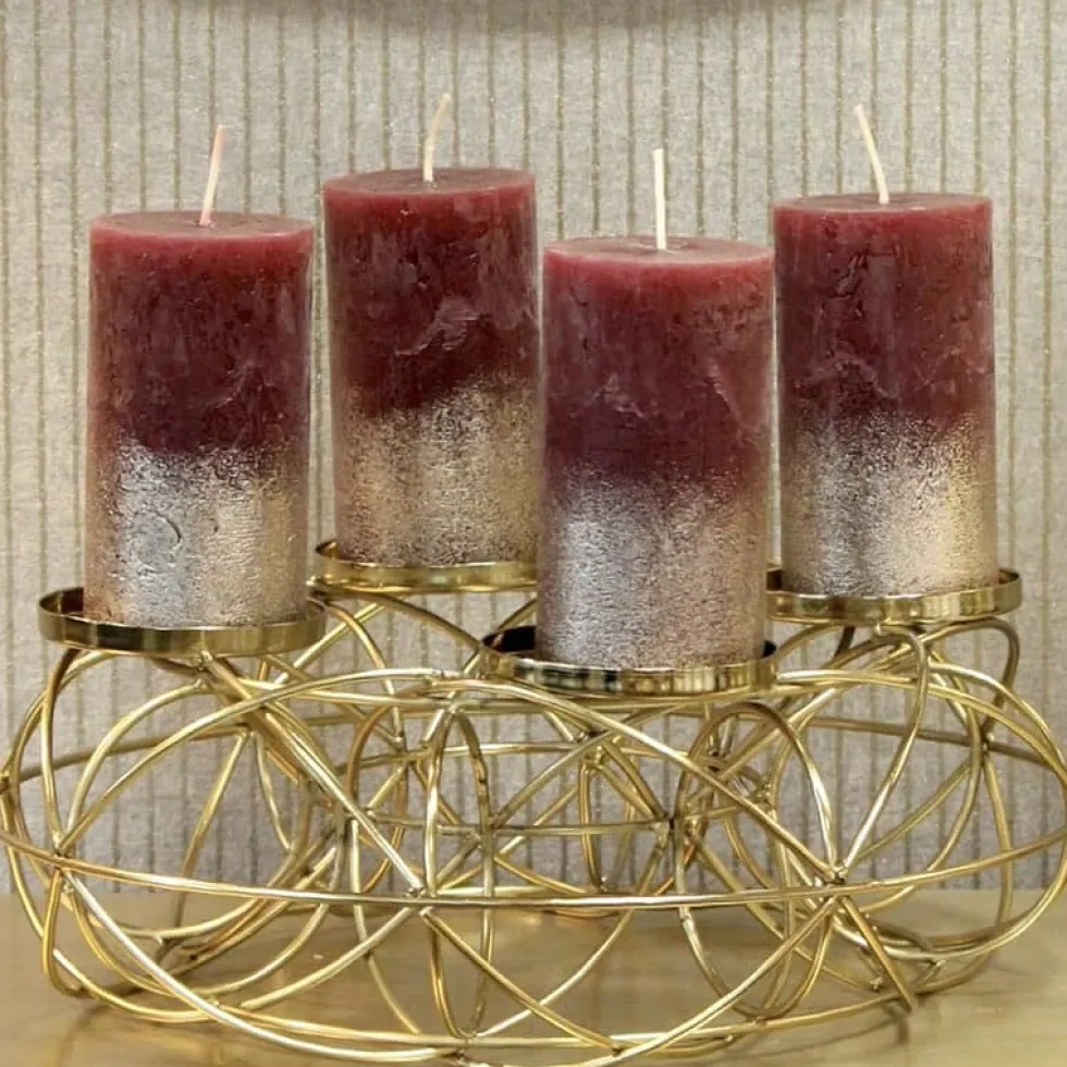 Adventskranz modern gold Messina Durchmesser 30 cm