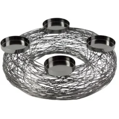 Adventskranz modern TANGLE Titanoptik Werner Voß Durchmesser 37 cm