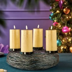 Adventskranz modern TANGLE Titanoptik Werner Voß Durchmesser 37 cm