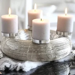 Adventskranz modern Verona Edzard Edelstahl Durchmesser 30 cm