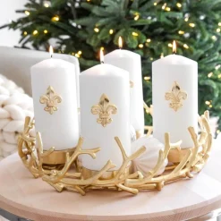 Adventskranz PORUS Edzard gold Durchmesser 42 cm