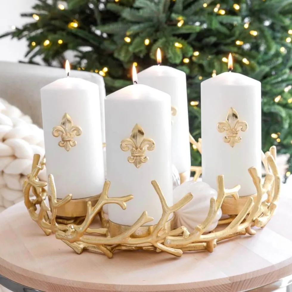 Adventskranz PORUS Edzard gold Durchmesser 42 cm