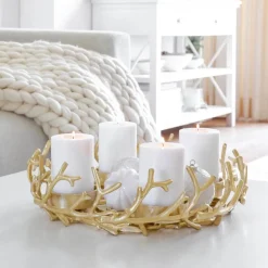 Adventskranz PORUS Edzard gold Durchmesser 42 cm