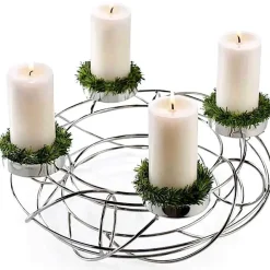 Adventskranz silber Savona Durchmesser 50 cm