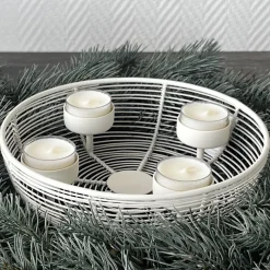 Adventskranz Teelichthalter Dazz weiß | Ø 20 cm
