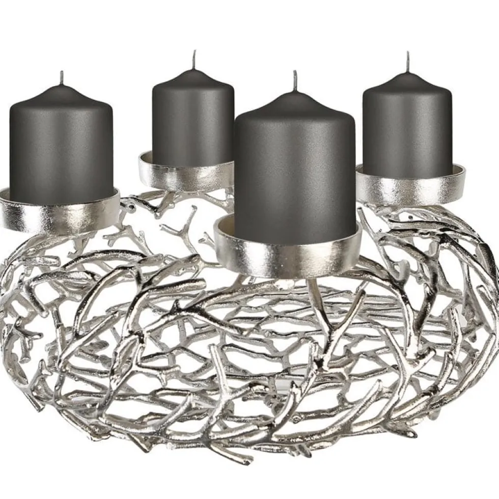 Adventskranz TWIGS Casablanca silber Durchmesser 56 cm