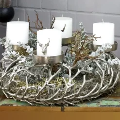 Adventskranz TWIGS Casablanca silber Durchmesser 56 cm
