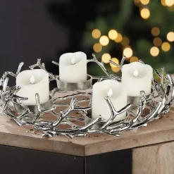 Adventskranz TWIGS Casablanca silber Durchmesser 42 cm