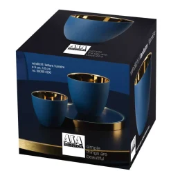 Asa Metall Windlicht blau gold