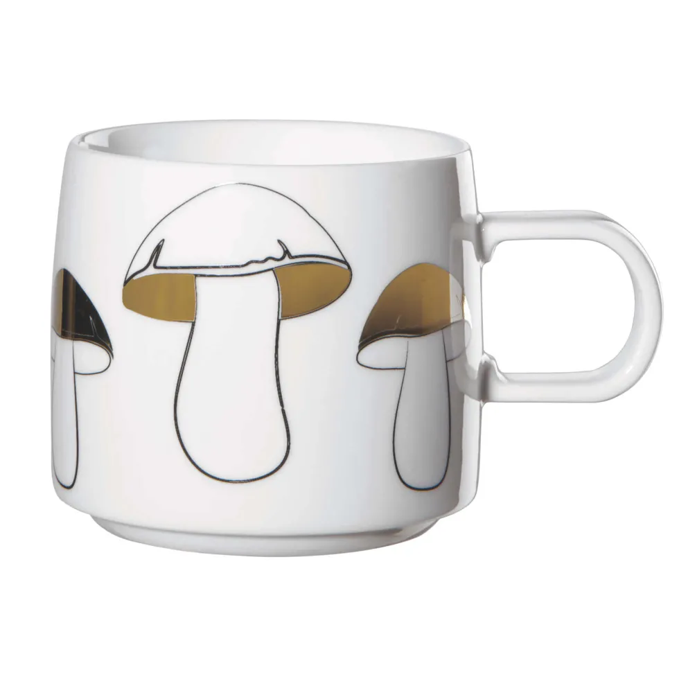 Asa Tasse weiß Pilzmotiv gold 350 ml