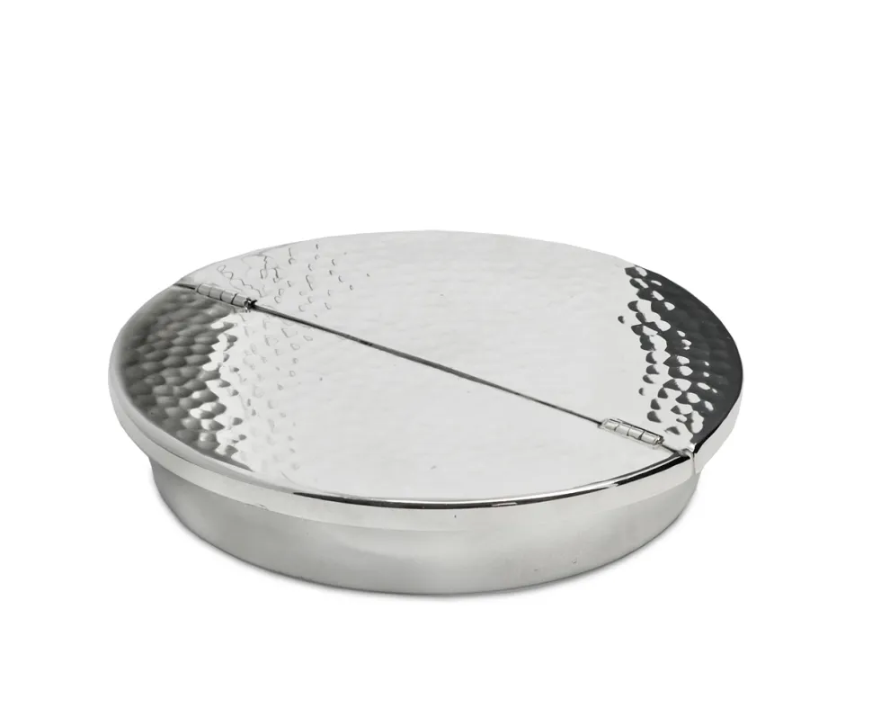 Aschenbecher mit Deckel Madras Edzard schwerversilbert Durchmesser 13 cm