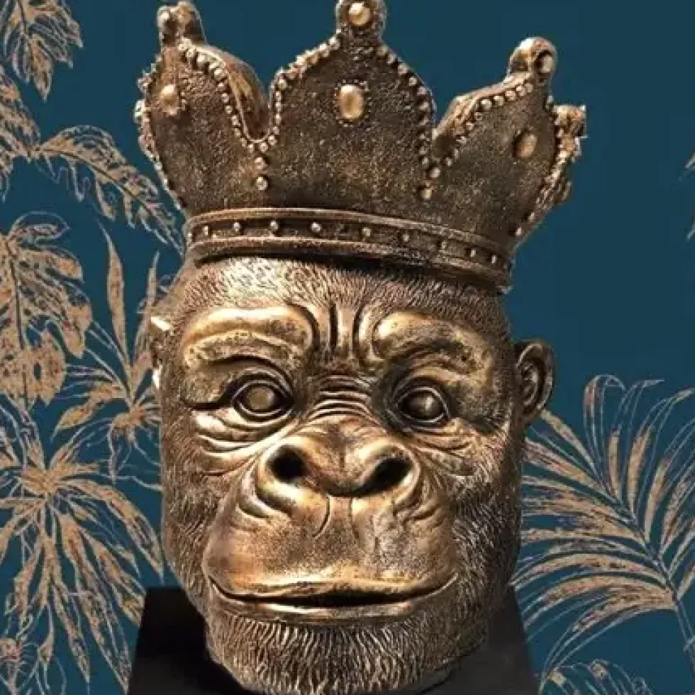 Übertopf Affe gold Kong Werner Voß Höhe 39 cm