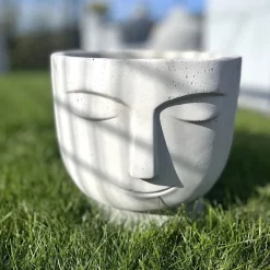 Beton Blumentopf Gesicht Manfred Höhe 34 cm