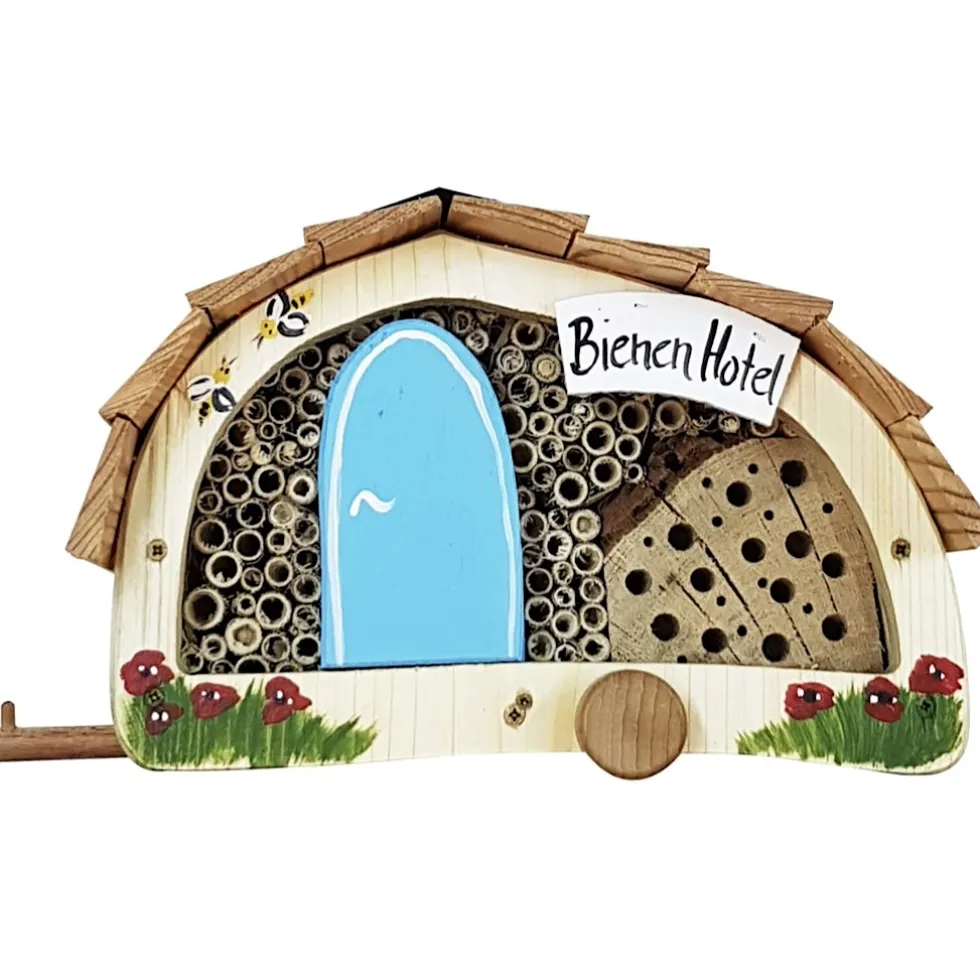 Bienenhotel WOMO mit Lamellendach blau Vogelvilla