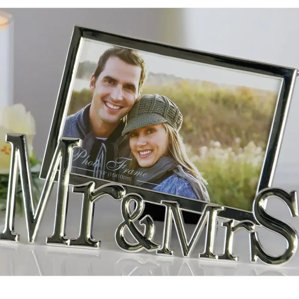 Bilderrahmen 10×15 silber Mr&Mrs