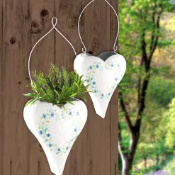 Blumenampel Hängetopf Metall Wildblumen Herzform