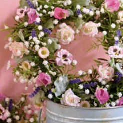 Blumenkranz Seidenblüten Stiefmütterchen rosa 30 cm