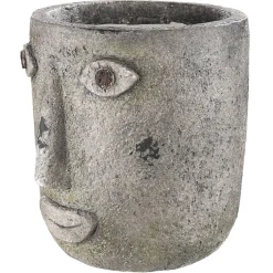 Blumentopf Gesicht Folto grau braun