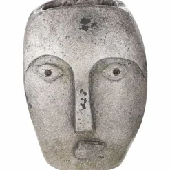 Blumentopf Gesicht Folto grau braun