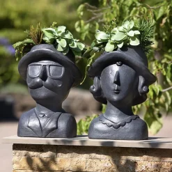 Blumentopf Kopf Madam and Sir Höhe 38 cm